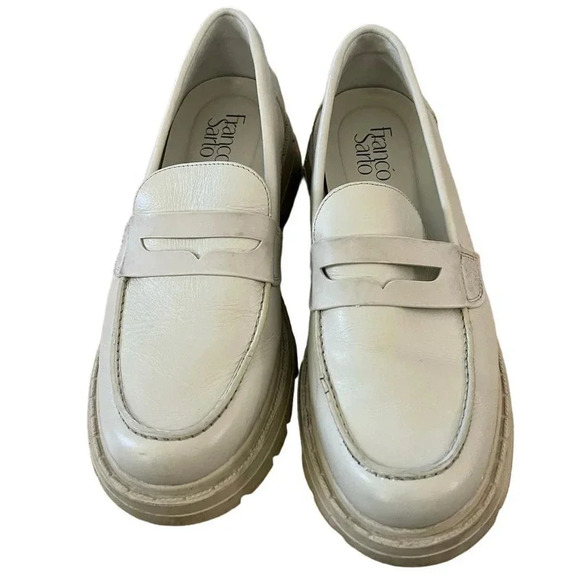 Franco Sarto L-Reza Women's White Leather Upper Loafer Size 8M - Picture 1 of 5